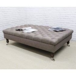 Deep Buttoned Rectangular Table Stool