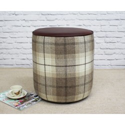 Tall Drum Stool with Piping