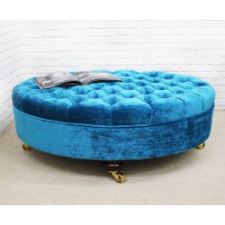 Oval Deep Buttoned Stool