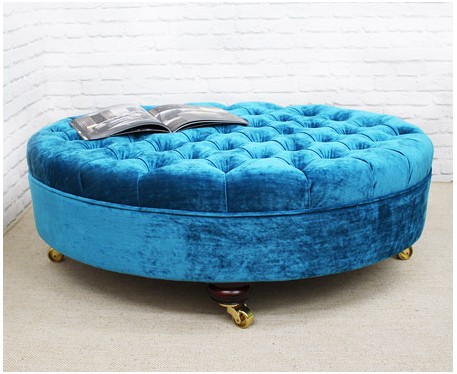 Oval Deep Buttoned Stool