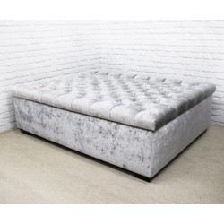 Large Deep Buttoned Rectangular Table Stool
