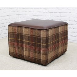 Short Cube Footstool with piping