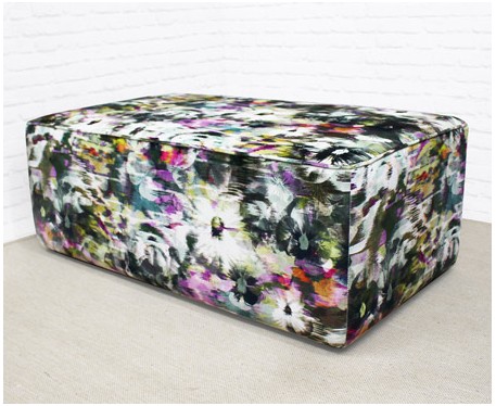 Rectangular Piped Coffee Table Stool