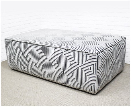 Rectangular Piped Coffee Table Stool