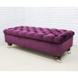 Deep Buttoned Bench Stool