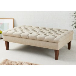 Deep Buttoned Rectangular Table Stool