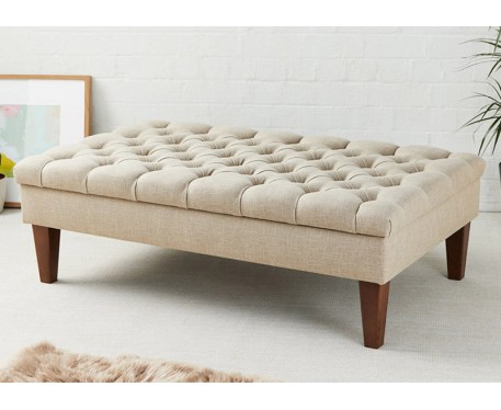Deep Buttoned Rectangular Table Stool