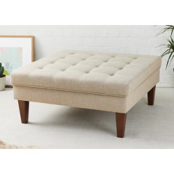 Calgary : Shallow Buttoned Square Footstool