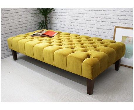Deep Buttoned Square Ottoman