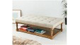 Hamilton Shallow Buttoned : Rectangular Oak Framed Coffee Table Stool
