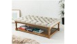 Hamilton Deep Buttoned : Rectangular Oak Framed Coffee Table Stool