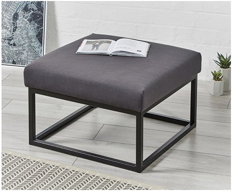 Stuttgart Plain : Metal Ottoman