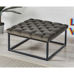 Stuttgart Deep Buttoned : Square Metal Ottoman