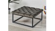 Stuttgart Deep Buttoned : Square Metal Ottoman