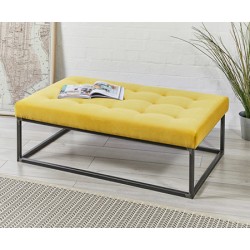 Hanover Shallow Buttoned : Rectangular Metal Ottoman