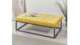 Hanover Shallow Buttoned : Rectangular Metal Ottoman