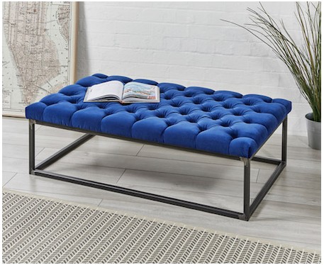 Hanover Deep Buttoned : Rectangular Metal Ottoman