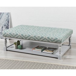 Hamilton Plain : Rectangular Oak Framed Coffee Table Stool