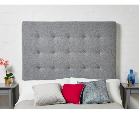 Preston Single Tall : Tall Shallow Buttoned Headboard