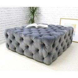 Hackney Buttoned : Deep Buttoned Square Ottoman