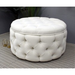 Ellenor Piped Buttoned : Deep Buttoned Circular Ottoman