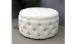 Ellenor Piped Buttoned : Deep Buttoned Circular Ottoman