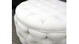 Ellenor Piped Buttoned : Deep Buttoned Circular Ottoman