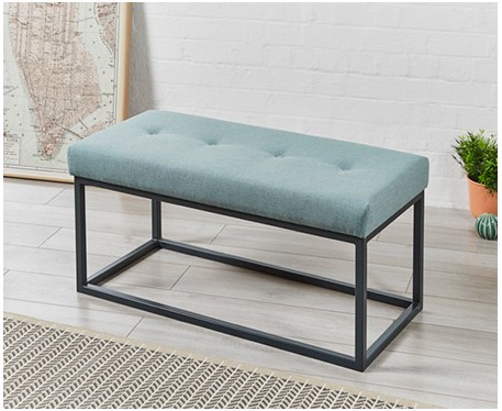 SALE Frankfurt Shallow Buttoned : Metal Bench