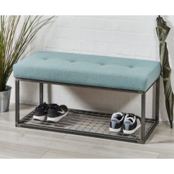 Frankfurt Storage Bench : Metal Bench with shelf