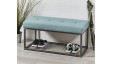 Frankfurt Storage Bench : Metal Bench with shelf