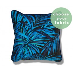 Leather/Idaho Fabric : Square Piped Cushion