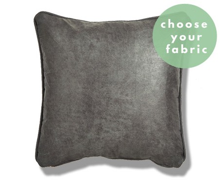 Leather/Idaho Fabric : Square Piped Cushion