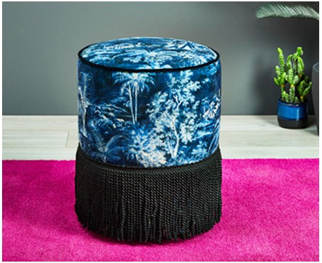 Camden Grande Fringe : Drum Stool with Fringe