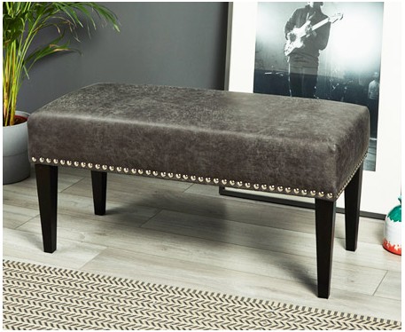 Canterbury Studded : Plain Bench Stool with studs