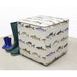 Cube Footstool with Piping