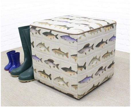 Cube Footstool with Piping