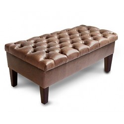 Deep Buttoned Bench Stool