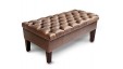 Deep Buttoned Bench Stool