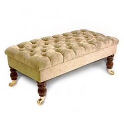 Deep Buttoned Bench Stool