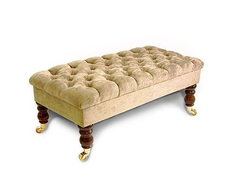 Deep Buttoned Bench Stool