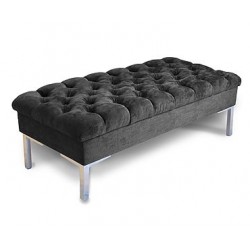 Deep Buttoned Bench Stool
