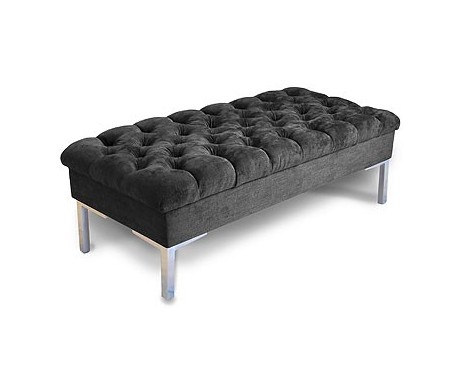 Deep Buttoned Bench Stool