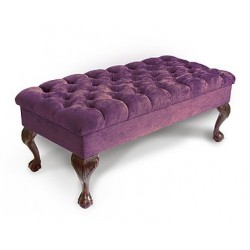 Deep Buttoned Bench Stool