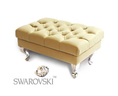 Glass Buttoned Bench Stool