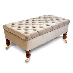 Deep Buttoned Storage Bench