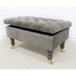 Deep Buttoned Storage Bench