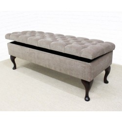 Deep Buttoned Storage Bench