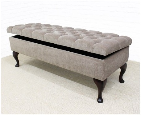 Deep Buttoned Storage Bench