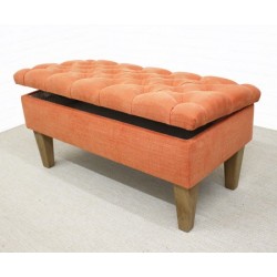Deep Buttoned Storage Bench