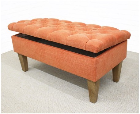 Deep Buttoned Storage Bench